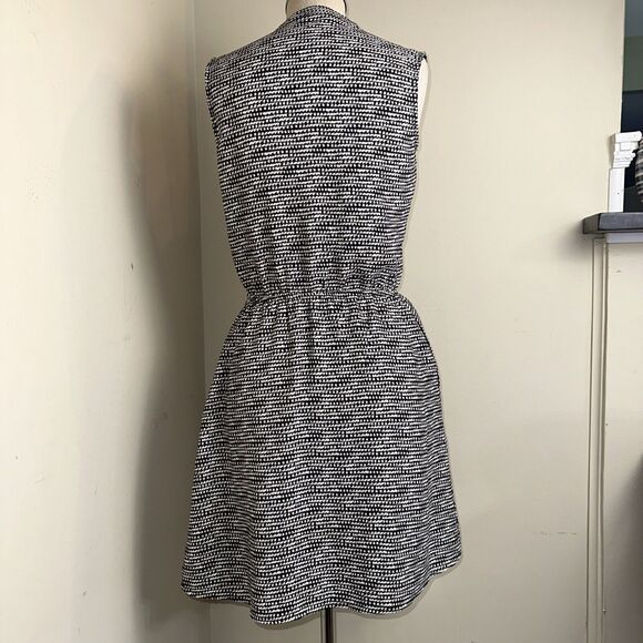 Merona Black White Button Top Pockets Sleeveless Comfortable Romper Dress Sz XS - Picture 6 of 7